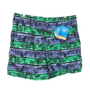 COLUMBIA Super Backcast Water Shorts Swim Trunks Mesh Liner Fish Print
